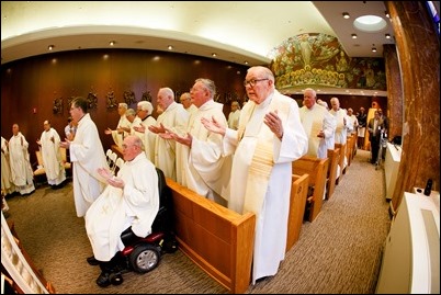 Mass for priests celebrating 50 years of ordination at the archdiocese's Regina Cleri residence May 9, 2017. Pilot photo/ Gregory L. Tracy