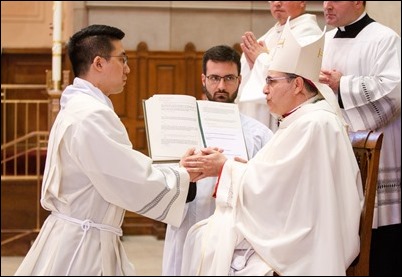 Ordination of transitional deacons for the Archdiocese of Boston, celebrated June 10, 2017 at Holy Name Church, West Roxbury by Bishop Peter J. Uglietto. Pilot photo/ Gregory L. Tracy 