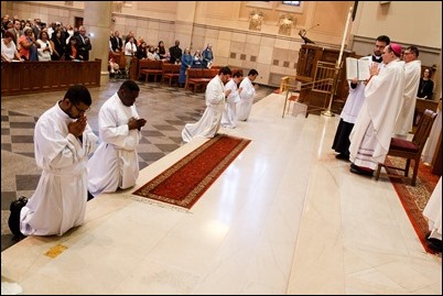 Ordination of transitional deacons for the Archdiocese of Boston, celebrated June 10, 2017 at Holy Name Church, West Roxbury by Bishop Peter J. Uglietto. Pilot photo/ Gregory L. Tracy 