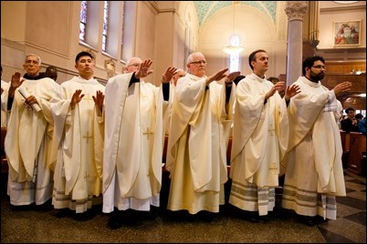 Ordination of transitional deacons for the Archdiocese of Boston, celebrated June 10, 2017 at Holy Name Church, West Roxbury by Bishop Peter J. Uglietto. Pilot photo/ Gregory L. Tracy 