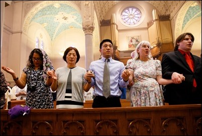 Ordination of transitional deacons for the Archdiocese of Boston, celebrated June 10, 2017 at Holy Name Church, West Roxbury by Bishop Peter J. Uglietto. Pilot photo/ Gregory L. Tracy 