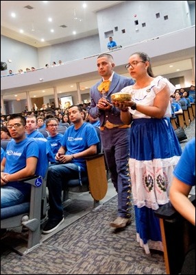 Atrevete rally for Hispanic youth in the Archdiocese of Boston, held at Fontbonne Academy, July 8, 2017. Pilot photo/ Donis Tracy