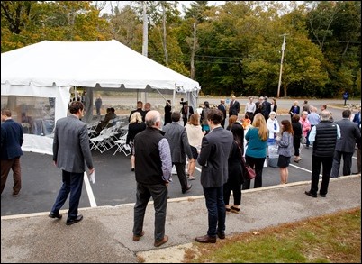 Cardinal Seán P. O’Malley and Lt. Governor Karyn Polito celebrate the groundbreaking of Bethany Apartments affordable and workforce housing at the Cardinal Cushing Centers in Hanover, Oct. 23, 2017. Pilot photo/ Gregory L. Tracy 