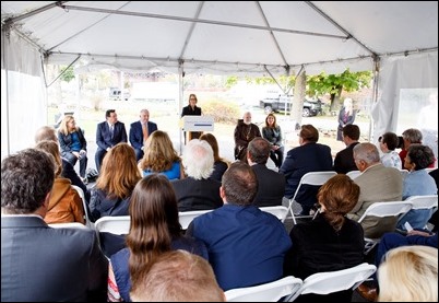 Cardinal Seán P. O’Malley and Lt. Governor Karyn Polito celebrate the groundbreaking of Bethany Apartments affordable and workforce housing at the Cardinal Cushing Centers in Hanover, Oct. 23, 2017. Pilot photo/ Gregory L. Tracy 