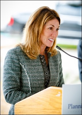 Cardinal Seán P. O’Malley and Lt. Governor Karyn Polito celebrate the groundbreaking of Bethany Apartments affordable and workforce housing at the Cardinal Cushing Centers in Hanover, Oct. 23, 2017. Pilot photo/ Gregory L. Tracy 