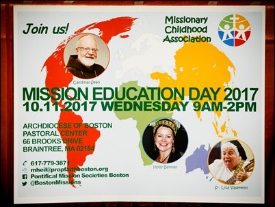 Mission Education Day sponsored by the Missionary Childhood Association in the Archdiocese of Boston’s Pastoral Center, Oct. 11, 2017. Pilot photo/ Gregory L. Tracy 