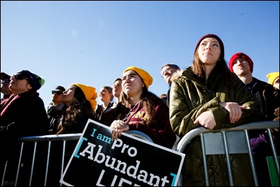 The 45th annual March for Life in Washington, D.C., Jan. 19, 2018. Pilot photo/ Gregory L. Tracy