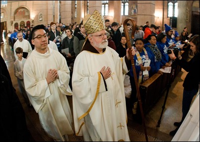 Cardinal Sean P. O’Malley celebrates Mass for pro-life pilgrims attending the March for Life at the Shine of the Sacred Heart in Washington, D.C., Jan. 19, 2018. Pilot photo/ Gregory L. Tracy