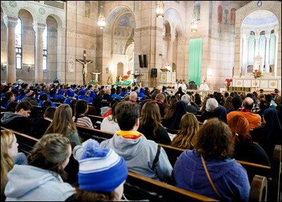 Cardinal Sean P. O’Malley celebrates Mass for pro-life pilgrims attending the March for Life at the Shine of the Sacred Heart in Washington, D.C., Jan. 19, 2018. Pilot photo/ Gregory L. Tracy