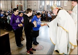 Cardinal Sean P. O’Malley celebrates Mass for pro-life pilgrims attending the March for Life at the Shine of the Sacred Heart in Washington, D.C., Jan. 19, 2018. Pilot photo/ Gregory L. Tracy