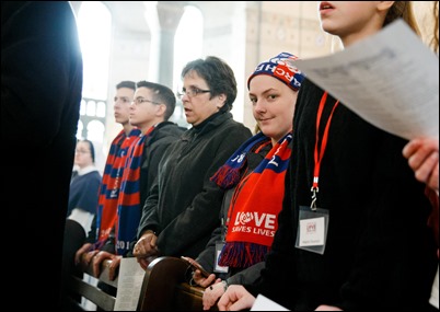 Cardinal Sean P. O’Malley celebrates Mass for pro-life pilgrims attending the March for Life at the Shine of the Sacred Heart in Washington, D.C., Jan. 19, 2018. Pilot photo/ Gregory L. Tracy