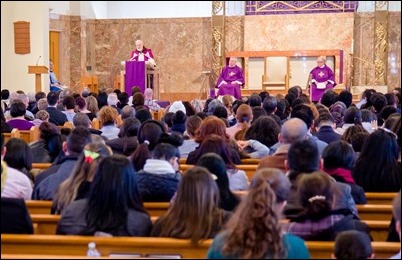 First celebration of the Rite of the Election and Call to Continuing Conversion Immaculate Conception Church in Malden, Feb. 18, 2018. Pilot photo/ Mark Labbe 