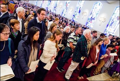 First celebration of the Rite of the Election and Call to Continuing Conversion Immaculate Conception Church in Malden, Feb. 18, 2018. Pilot photo/ Mark Labbe 