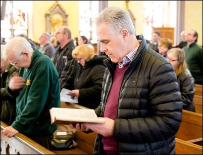 Mass for our Catholic Appeal Commitment Weekend, St. Patrick Church, Lawrence, March 11, 2018. Pilot photo/ Mark Labbe 