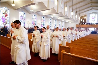 Cardinal Seán P. O'Malley celebrates the annual Chrism Mass at Immaculate Conception Church in Malden, March 27, 2018. Pilot photo/ Gregory L. Tracy 