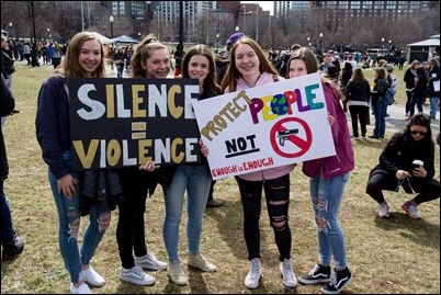 The March for Our Lives rally against gun violence and for school safety on Boston Common, March 24, 2018. Pilot photo/ Mark Labbe 