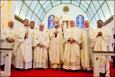 Cardinal O’Malley celebrates a Mass at the Shrine of Divine Mercy in Salem to officially present a relic of Pope St. John Paul II, April 7, 2018. Following the Mass, there was a luncheon, time of prayer and a Way of the Cross procession through the streets of Salem. Pilot photo/ Mark Labbe 