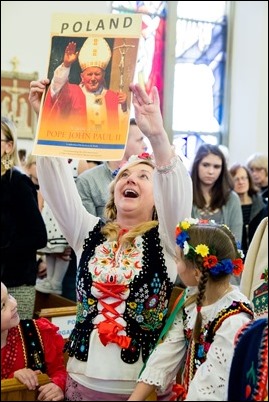 Cardinal O’Malley celebrates a Mass at the Shrine of Divine Mercy in Salem to officially present a relic of Pope St. John Paul II, April 7, 2018. Following the Mass, there was a luncheon, time of prayer and a Way of the Cross procession through the streets of Salem. Pilot photo/ Mark Labbe 