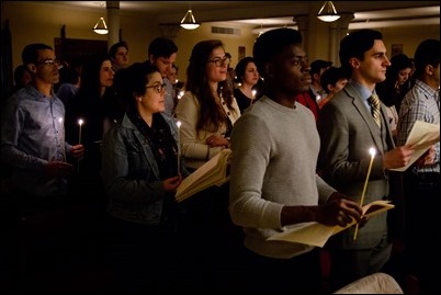 Cardinal O’Malley celebrates the Easter Vigil with the blessing of the Easter fire and the reception of new members of the Church at the Cathedral of the Holy Cross, March 31, 2018. Pilot photo/ Mark Labbe 