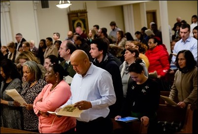 Holy Thursday celebration of the Mass of the Last Supper at the Cathedral of the Holy Cross, March 21, 2018. Pilot photo/ Mark Labbe