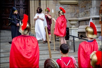 Good Friday living Stations of the Cross at the Cathedral of the Holy Cross, March 30, 2018. Pilot photo/ Mark Labbe