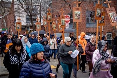 Good Friday living Stations of the Cross at the Cathedral of the Holy Cross, March 30, 2018. Pilot photo/ Mark Labbe