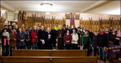 The Way of the Cross for Life visits the Cathedral of the Holy Cross on Good Friday, March 31, 2018. Pilot photo/ Mark Labbe 