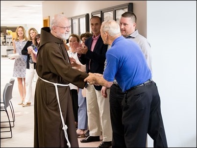 Farewell gathering of Frank Mendez, Dan Nisby and Msgr. William Fay at the Pastoral Center, June 22, 2018. Pilot photo/ Gregory L. Tracy