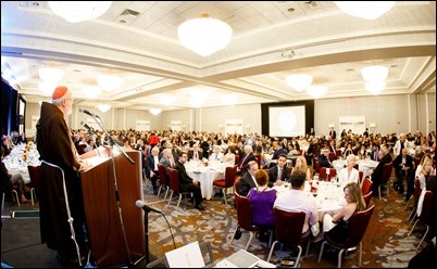 Redemptoris Mater Archdiocesan Missionary Seminary of Boston’s annual Gala Dinner held at June 3, 2018. During the evening, the seminary honored Apostolic Nuncio to the United States Archbishop Christophe Pierre and Dr. Lucy Bayer-Zwirello, Chief of Maternal Fetal Medicine at St. Elizabeth’s Medical Center. Pilot photo/ Gregory L. Tracy