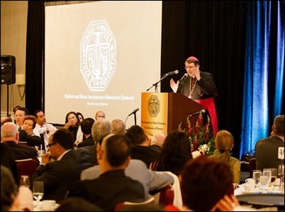 Redemptoris Mater Archdiocesan Missionary Seminary of Boston’s annual Gala Dinner held at June 3, 2018. During the evening, the seminary honored Apostolic Nuncio to the United States Archbishop Christophe Pierre and Dr. Lucy Bayer-Zwirello, Chief of Maternal Fetal Medicine at St. Elizabeth’s Medical Center. Pilot photo/ Gregory L. Tracy