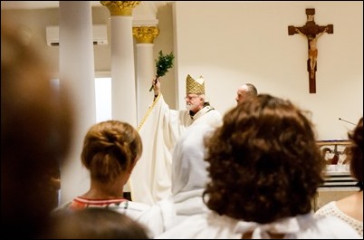 Dedication of the altar of the lower church of St. Rose of Lima, Chelsea, July 24, 2018. Photo by Jacqueline Tetrault, The Pilot