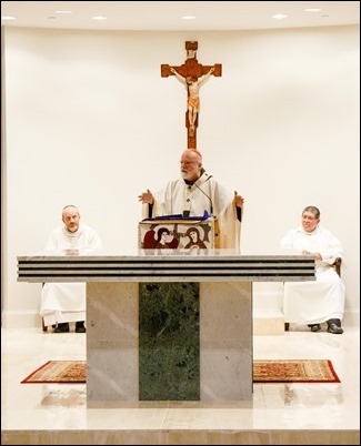 Dedication of the altar of the lower church of St. Rose of Lima, Chelsea, July 24, 2018. Photo by Jacqueline Tetrault, The Pilot