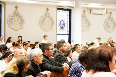 Dedication of the altar of the lower church of St. Rose of Lima, Chelsea, July 24, 2018. Photo by Jacqueline Tetrault, The Pilot