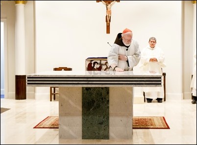 Dedication of the altar of the lower church of St. Rose of Lima, Chelsea, July 24, 2018. Photo by Jacqueline Tetrault, The Pilot