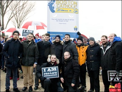 Pilgrims from the Archdiocese of Boston take part in the March for Life Jan. 22, 2015. Pilot photo/ Christopher S. Pineo 