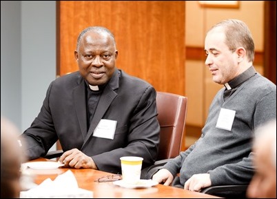 Cardinal O’Malley and Bishop Uglietto meet with extern priests working in the Archdiocese of Boston Oct. 23, 2018. (Pilot photo/ Gregory L. Tracy)