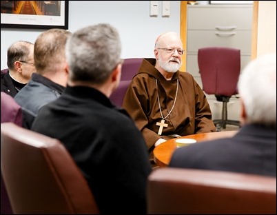 Cardinal O’Malley and Bishop Uglietto meet with extern priests working in the Archdiocese of Boston Oct. 23, 2018. (Pilot photo/ Gregory L. Tracy)