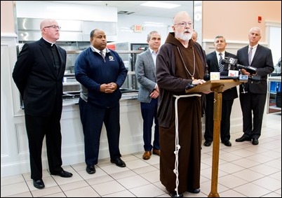 Event to announce that Cor Unum Meal Center in Lawrence is resuming hot meal service. Pilot photo/ Jacqueline Tetrault 