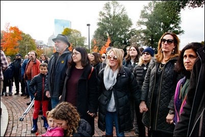 An Oct. 28, 2018 vigil on Boston Common held in reaction to the mass shooting at Tree of Life Synagogue in the Squirrel Hill neighborhood of Pittsburgh the day before. Pilot photo/ Jacqueline Tetrault