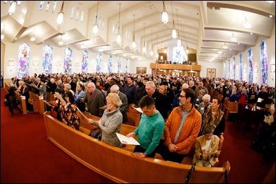 Cardinal Sean P. O’Malley presides at the 2018 Cheverus Award ceremony, Nov. 26 at Immaculate Conception Church in Malden. Pilot photo/ Gregory L. Tracy 