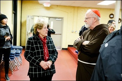 Cardinal Sean O’Malley visits Catholic Charities’ Teen Center at St. Peter’s in Dorchester, Dec. 24, 2018.
Pilot photo/ Gregory L. Tracy 