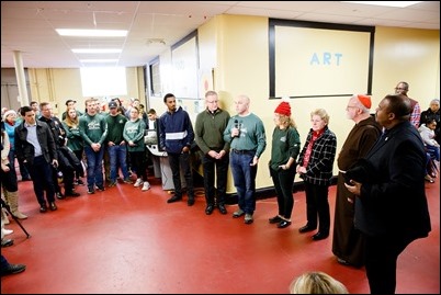 Cardinal Sean O’Malley visits Catholic Charities’ Teen Center at St. Peter’s in Dorchester, Dec. 24, 2018.
Pilot photo/ Gregory L. Tracy 