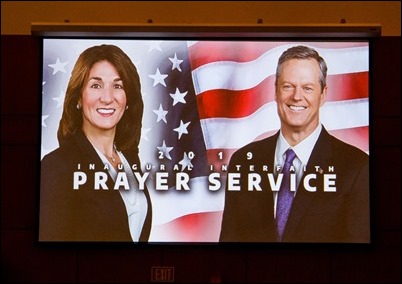 Interfaith prayer service MorningStar Baptist Church in Boston for Governor Charlie Baker and Lieutenant Governor Karen Polito on the eve of their inauguration for a second term, Jan. 2, 2019.
Pilot photo/ Jacqueline Tetrault