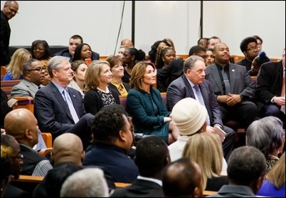 Interfaith prayer service MorningStar Baptist Church in Boston for Governor Charlie Baker and Lieutenant Governor Karen Polito on the eve of their inauguration for a second term, Jan. 2, 2019.
Pilot photo/ Jacqueline Tetrault