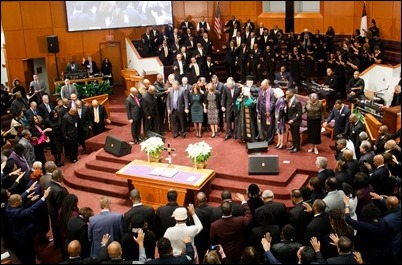 Interfaith prayer service MorningStar Baptist Church in Boston for Governor Charlie Baker and Lieutenant Governor Karen Polito on the eve of their inauguration for a second term, Jan. 2, 2019.
Pilot photo/ Jacqueline Tetrault