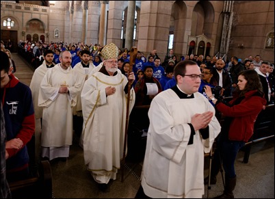 Mass for Boston March for Life pilgrims at the Shrine of the Sacred Heart in Washington, D.C., Jan. 18, 2019.
Pilot photo/ Gregory L. Tracy