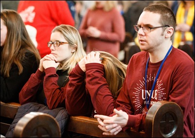 Mass for Boston March for Life pilgrims at the Shrine of the Sacred Heart in Washington, D.C., Jan. 18, 2019.
Pilot photo/ Gregory L. Tracy