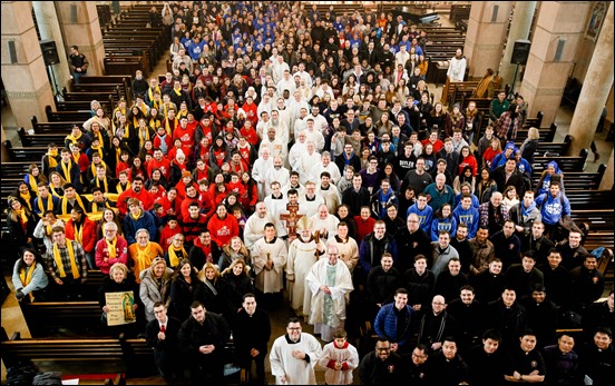 Mass for Boston March for Life pilgrims at the Shrine of the Sacred Heart in Washington, D.C., Jan. 18, 2019.
Pilot photo/ Gregory L. Tracy