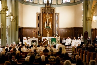 Funeral Mass of Bishop Walter Edyvean at St. Patrick Church in Natick, Feb. 8, 2019. Pilot photo/ Gregory L. Tracy