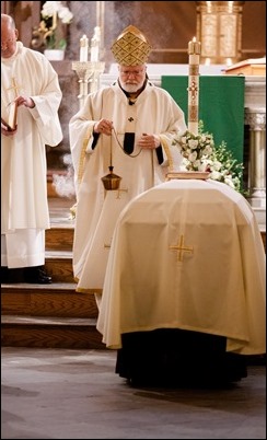 Funeral Mass of Bishop Walter Edyvean at St. Patrick Church in Natick, Feb. 8, 2019. Pilot photo/ Gregory L. Tracy 